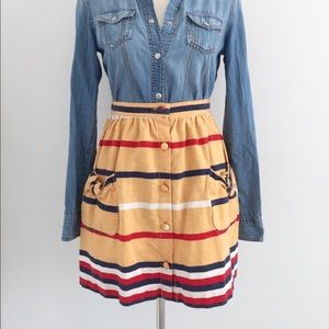 Urban Outfitters Multicolored Striped Linen Skirt